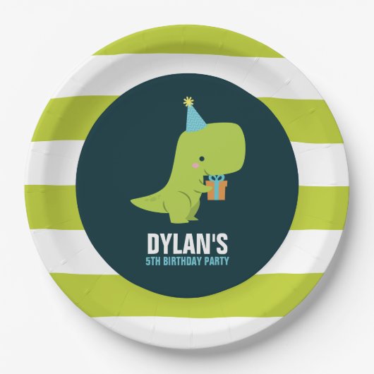 Assiettes En Carton Dinosaur Parti Anniversaire de enfant à thème (Devant)