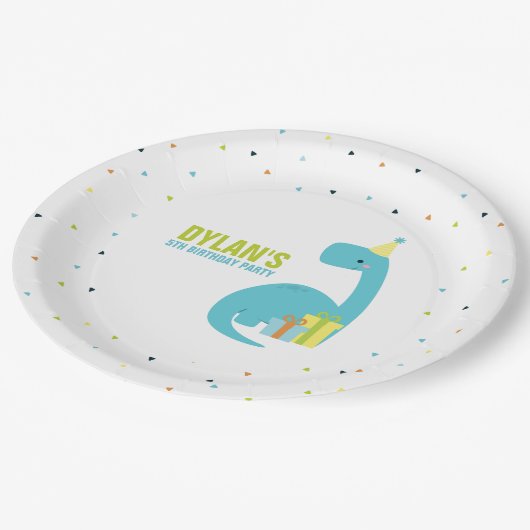 Assiettes En Carton Dinosaur Parti Anniversaire de enfant à thème (Angle)