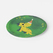 Assiettes En Carton Dinosaur Party Plaque verte (Angle)