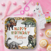 Assiettes En Carton Dinosaur Plaques papier fête d'anniversaire (Fête)