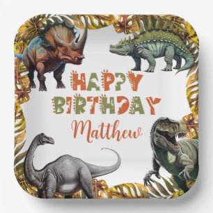 Assiettes En Carton Dinosaur Plaques papier fête d'anniversaire