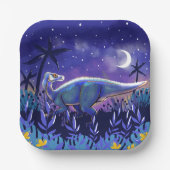 Assiettes En Carton Dinosaur Plate 7" Carré (Recto)