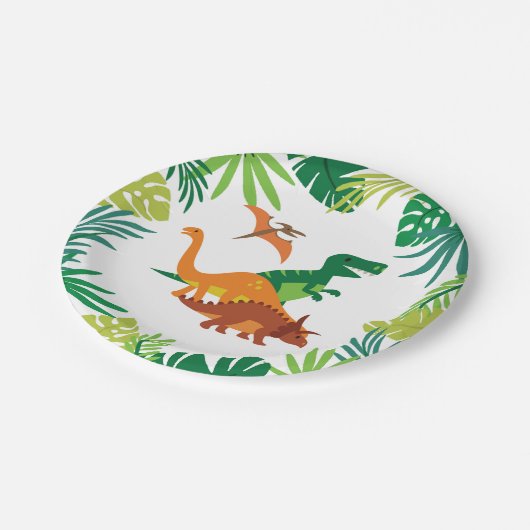 Assiettes En Carton Dinosaur Plates Garçon (Angle)