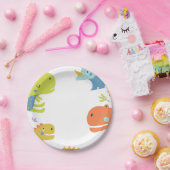 Assiettes En Carton Dinosaur Roar Boys Birthday Blue (Fête)