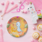 Assiettes En Carton Dinosaur Stomp Chomp Rawr 3e anniversaire fête (Fête)