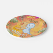 Assiettes En Carton Dinosaur Stomp Chomp Rawr 3e anniversaire fête (Angle)