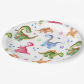Assiettes En Carton Dinosaur Stomp Chomp Rawr fête d'anniversaire (Angle)