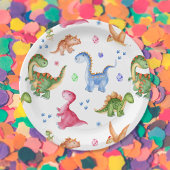 Assiettes En Carton Dinosaur Stomp Chomp Rawr fête d'anniversaire