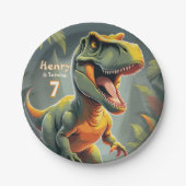 Assiettes En Carton Dinosaur T Rex Jurassic Plaque Papier d'anniversai (Devant)