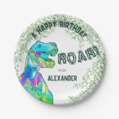 Assiettes En Carton Dinosaur Thème Anniversaire (Devant)