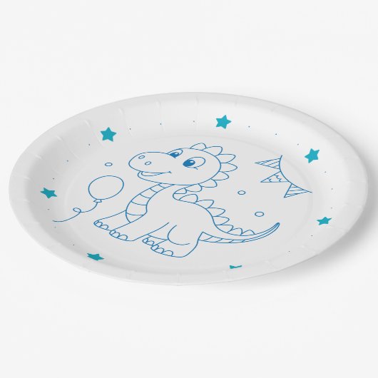Assiettes En Carton dinosaur theme birthday party (Angle)