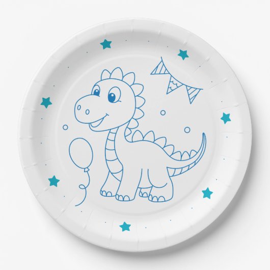 Assiettes En Carton dinosaur theme birthday party (Devant)