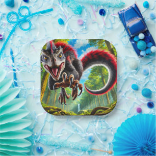 Assiettes En Carton Dinosaure