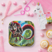 Assiettes En Carton Dinosaure (Fête)
