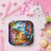 Assiettes En Carton Dinosaure (Fête)