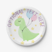 Assiettes En Carton Dinosaure à ballons (Devant)