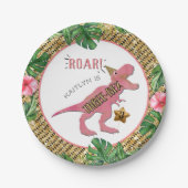Assiettes En Carton Dinosaure à trois Rex 3e Plaque papier d'anniversa (Devant)