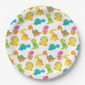Assiettes En Carton Dinosaure adorable (Devant)
