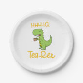 Assiettes En Carton Dinosaure amusant T-Rex Tyrannosaurus Tea Rex (Devant)