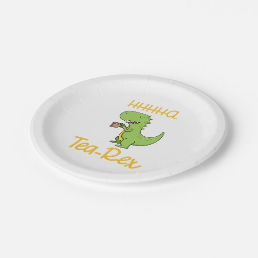 Assiettes En Carton Dinosaure amusant T-Rex Tyrannosaurus Tea Rex (Angle)