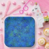 Assiettes En Carton Dinosaure bleu caché (Fête)