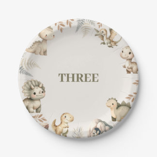 Assiettes En Carton Dinosaure Boho Roaring Thème Anniversaire