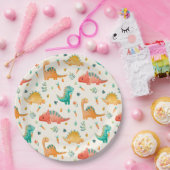 Assiettes En Carton Dinosaure de printemps (Fête)