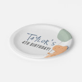 Assiettes En Carton Dinosaure et Balloon dessinés à la main fête d'ann (Angle)