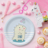 Assiettes En Carton Dinosaure jaune mignon avec des étoiles joyeuses (Fête)