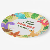 Assiettes En Carton Dinosaure mignon coloré fête d'anniversaire (Angle)