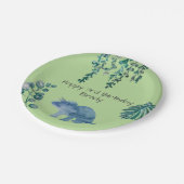 Assiettes En Carton Dinosaure Party Triceratops Vert (Angle)