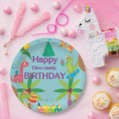 Assiettes En Carton Dinosaure Personnalisé Bonne fête d'anniversaire (Fête)