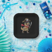 Assiettes En Carton Dinosaure Pirate T-Rex Drôle Costume Halloween (Fête)