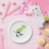 Assiettes En Carton Dinosaure Roller Skating Radio (Fête)