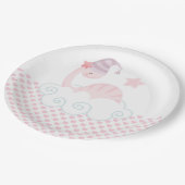 Assiettes En Carton Dinosaure Rose (Angle)