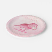 Assiettes En Carton Dinosaure rose mignon personnalisé (Angle)