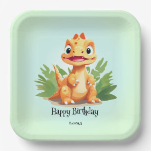 Assiettes En Carton Dinosaure sauvage zoo de la jungle Anniversaire ga