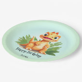 Assiettes En Carton Dinosaure sauvage zoo de la jungle Anniversaire ga (Angle)