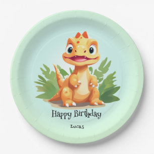 Assiettes En Carton Dinosaure sauvage zoo de la jungle Anniversaire ga