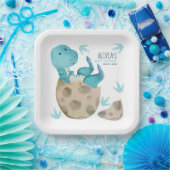 Assiettes En Carton Dinosaure T-Rex Baby shower d'éclosion d'oeufs (Fête)