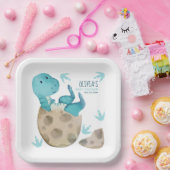 Assiettes En Carton Dinosaure T-Rex Baby shower d'éclosion d'oeufs (Fête)
