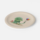 Assiettes En Carton Dinosaure tenant Ballons Anniversaire (Angle)