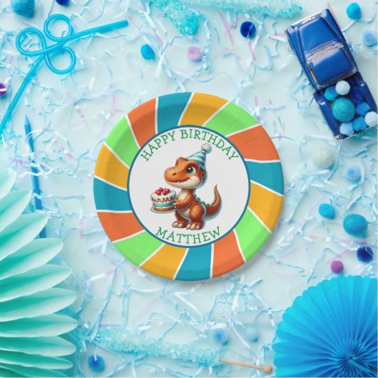 Assiettes En Carton Dinosaure thème fête d'anniversaire de l'enfant Pe (Fête)