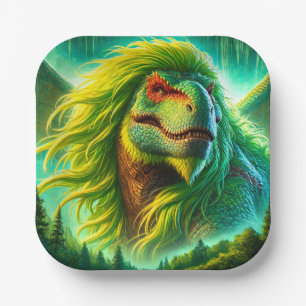 Assiettes En Carton Dinosaure Vert