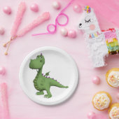 Assiettes En Carton Dinosaure Vert (Fête)