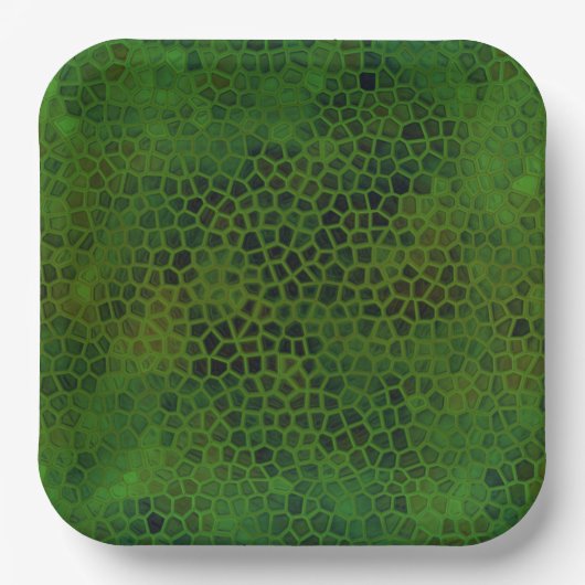 Assiettes En Carton Dinosaure Vert Caché (Recto)