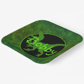 Assiettes En Carton Dinosaure Vert Personnalisé Masquer Plaque Papier (Angulaire)