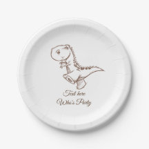 dinosaure, vintage, mignonne, enfants, Plaque en p