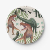 Assiettes En Carton Dinosaures (Devant)