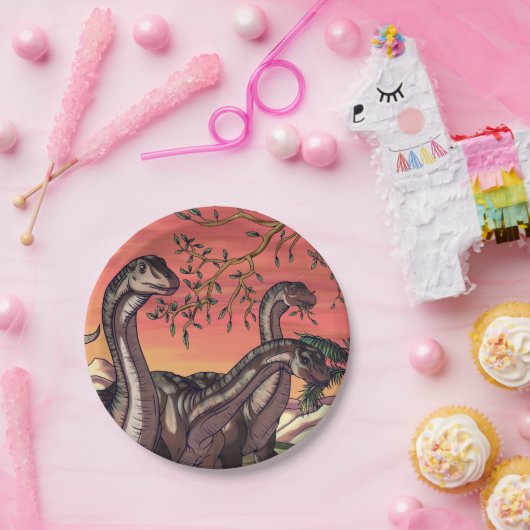 Assiettes En Carton Dinosaures à Dusk (Fête)